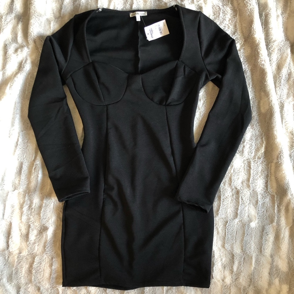 NWT Charlotte Russe Long Sleeve Bustier Mini Dress
